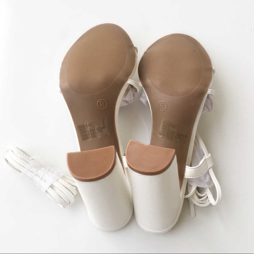 NEW Lulus Marc White Lace Up Heels - Picture 10 of 11
